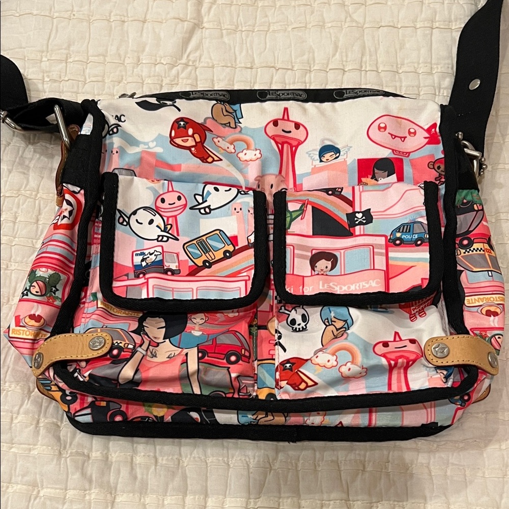Tokidoki LeSportsac Multicolor Cartoon Print Crossbody Bag